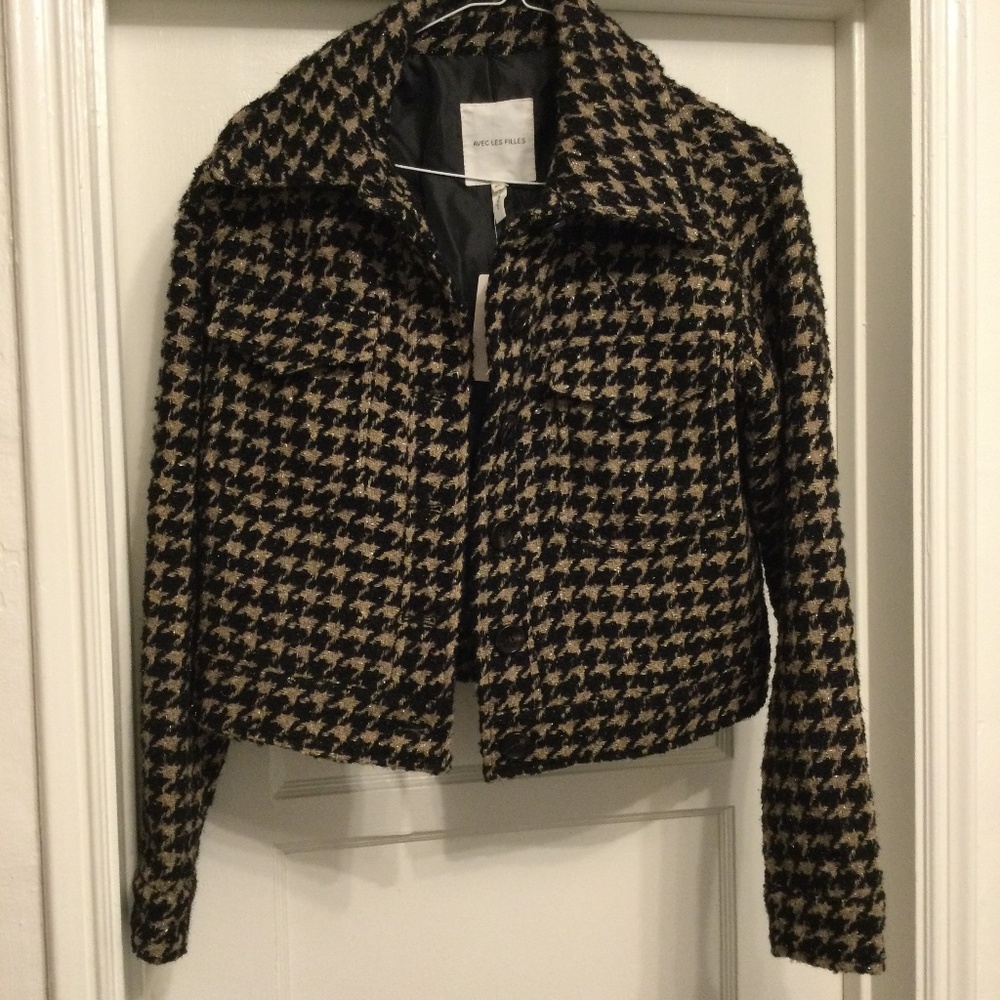 Anthropology houndstooth jacket XS